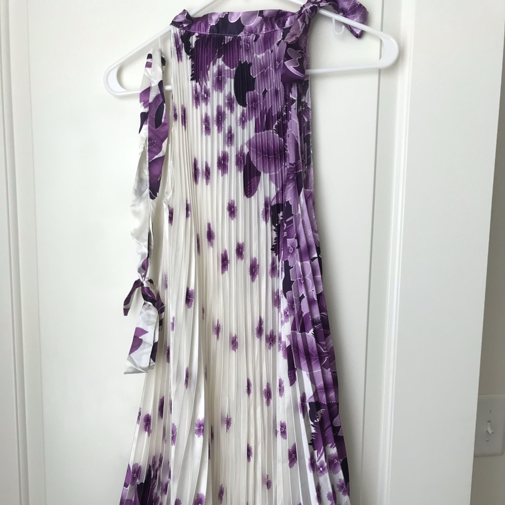 NWT Purple & White party dress, Small, Halter Neck